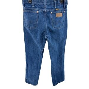 Wrangler Cowboy Cut Slim Fit Jeans Mens 33x32 Dark Wash Blue Denim